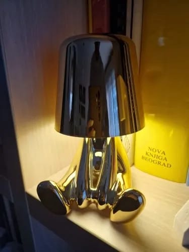 Customer photo review of Figurine Table Lamp for Bedside, Gold, Touch Dimming, 19 cm
