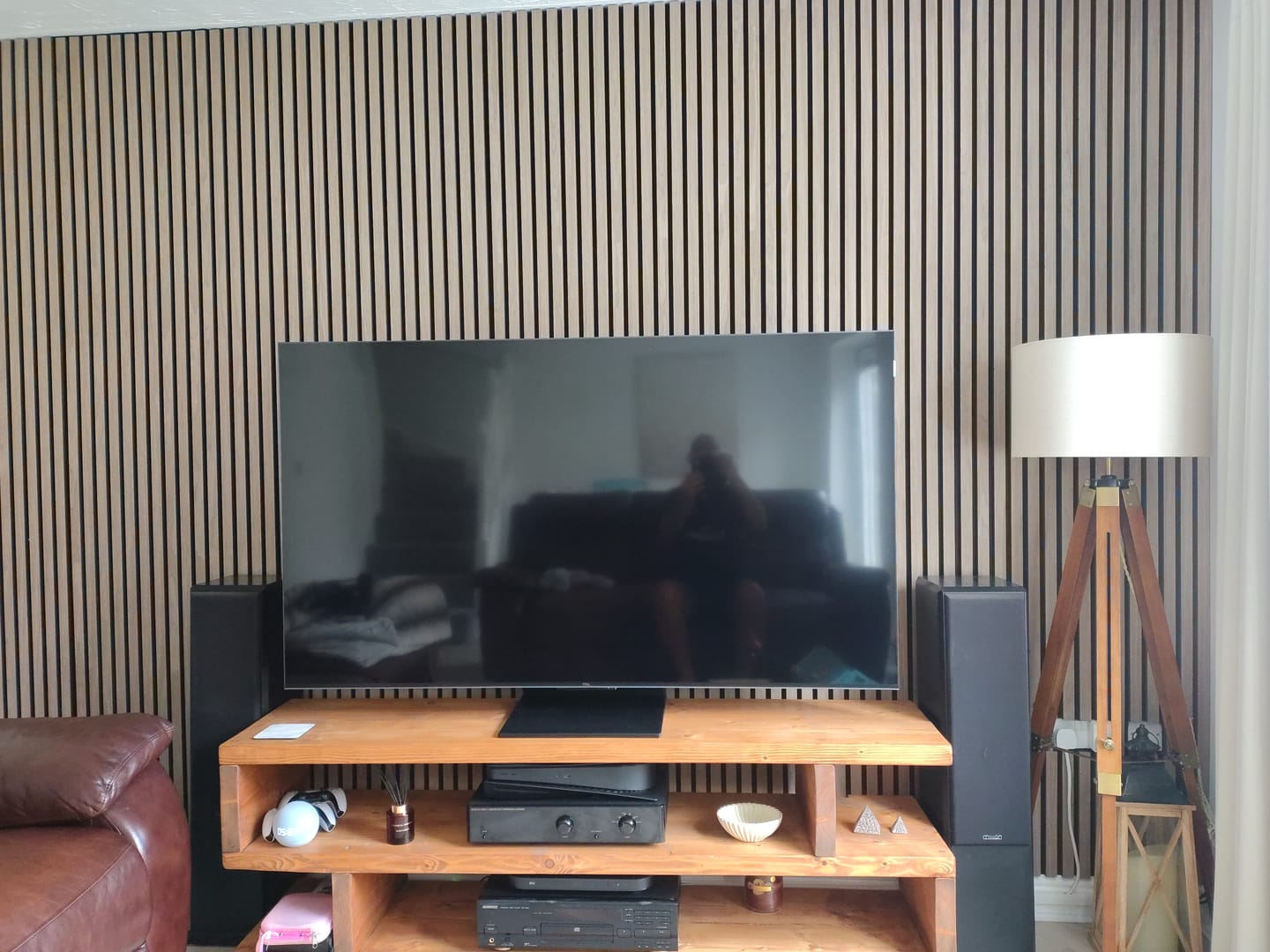Customer photo review of Acoustic Slat Wall Panels Wooden Decorative Wall Panels Walnut Premium 2.4m x 0.6m