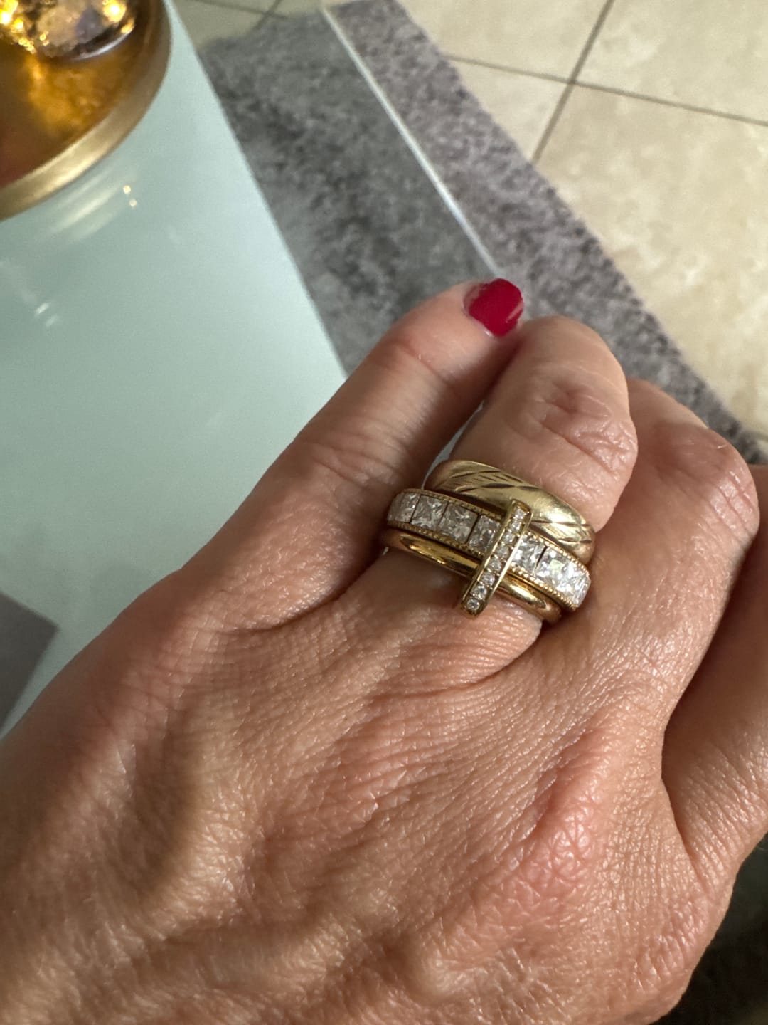 Customer photo review of Square Pave Infinity Flow Ring 14K Vergoldet