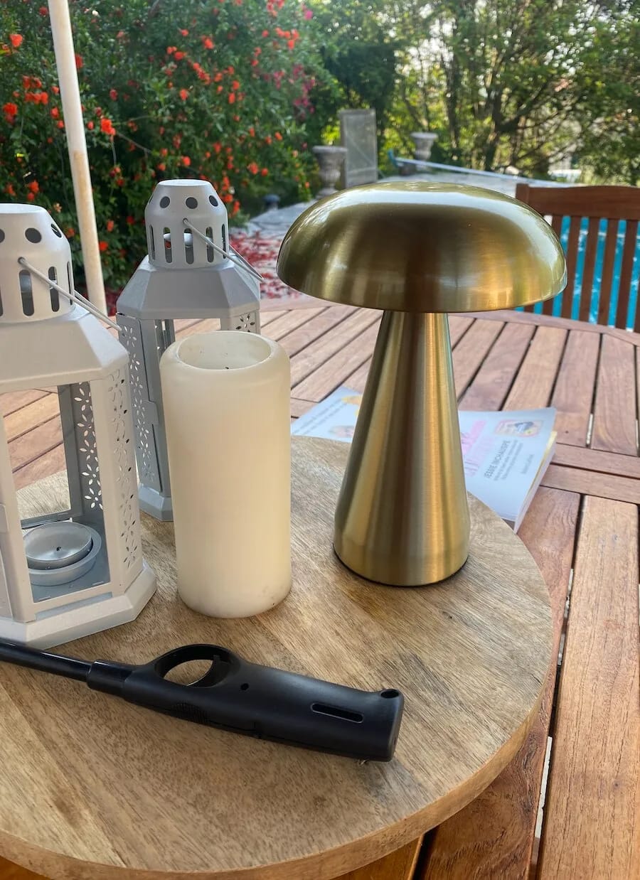 Customer photo review of Copper Table Lamp for Nightstand, Dome Shade, 23 cm