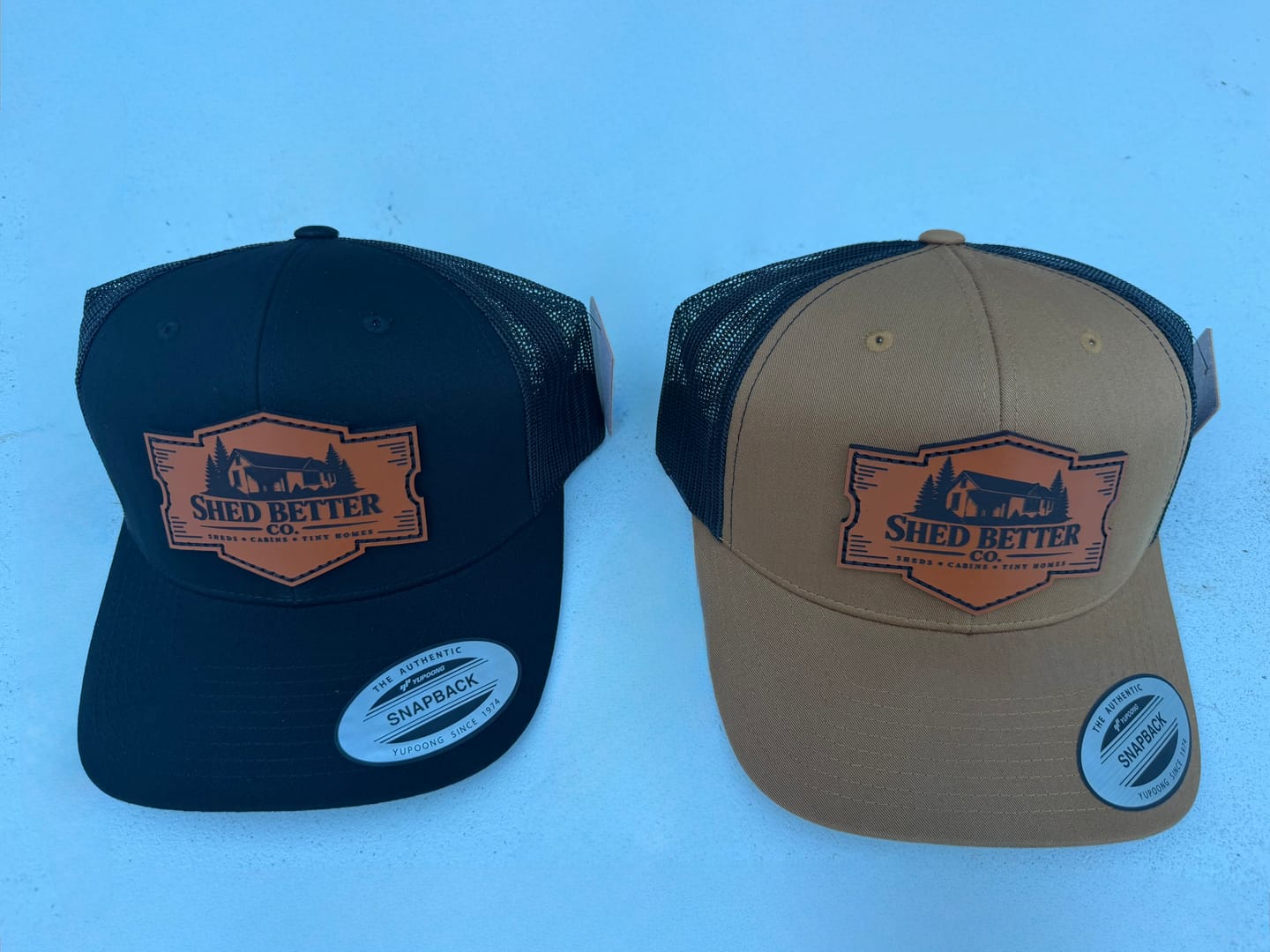Customer photo review of Premium Custom Leather Patch Hats (Wholesale)