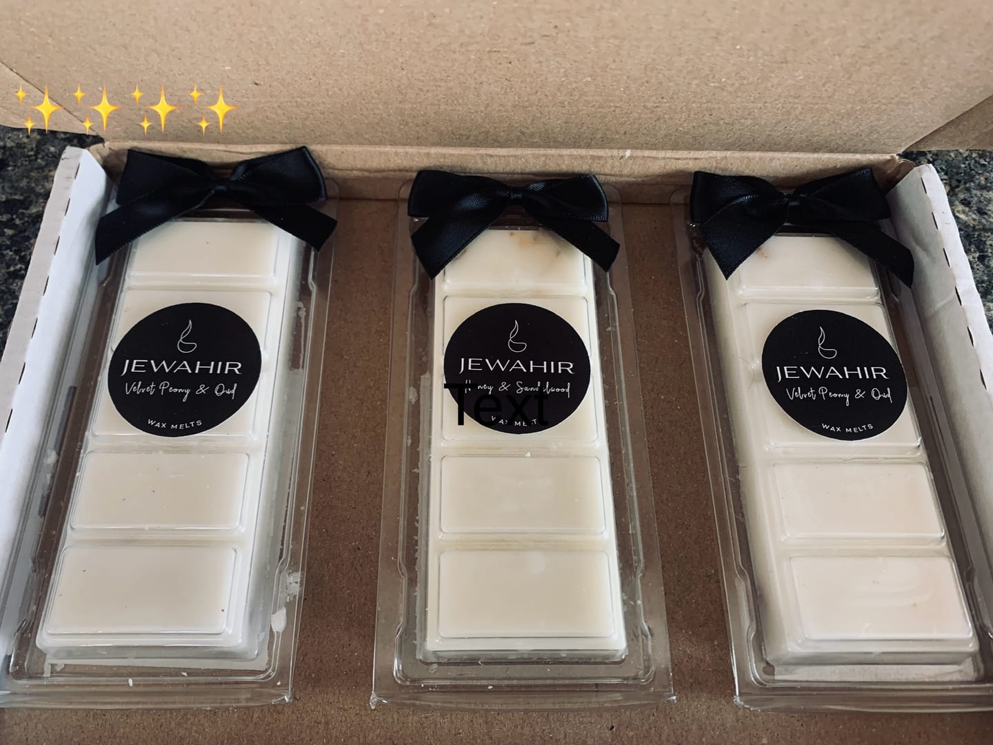 Customer photo review of Velvet Peony & Oud Wax Melts