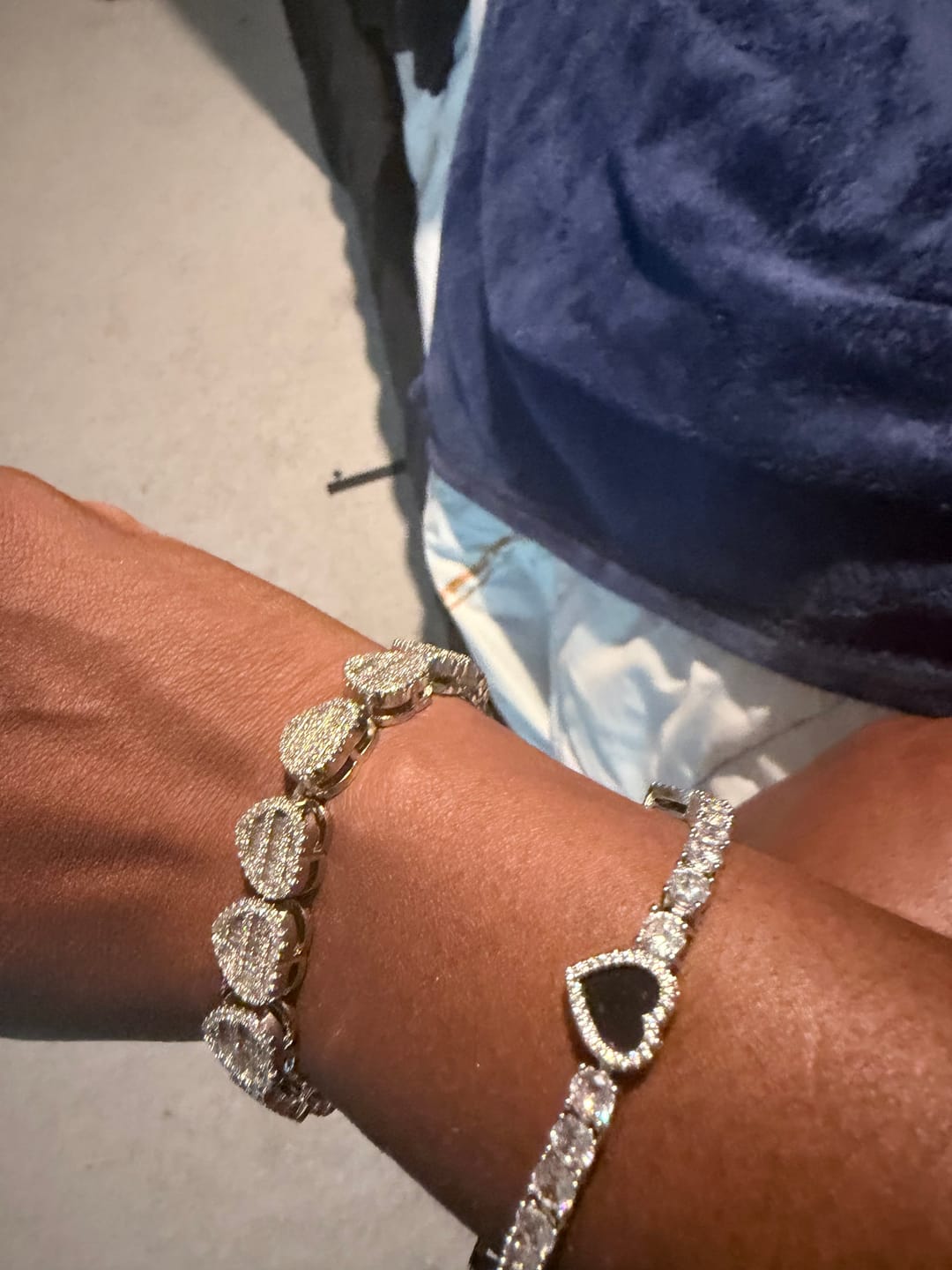 Customer photo review of Black Hearts Tennis Bracelet