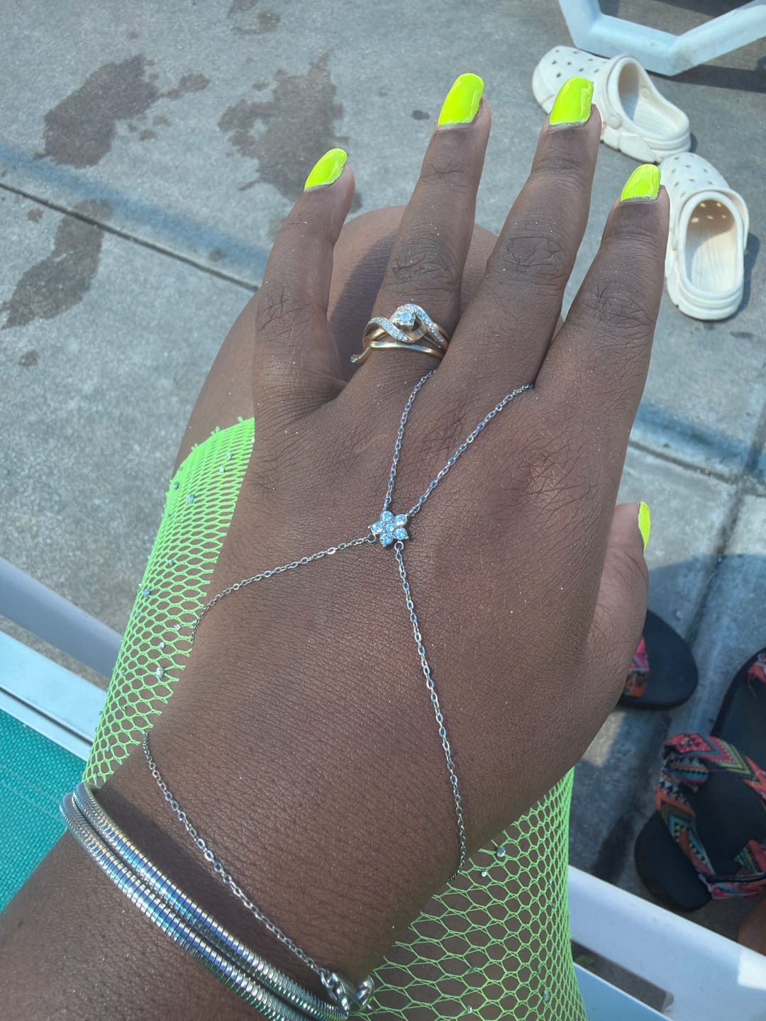 Customer photo review of Silver & Crystal Bloom Lariat Bracelet