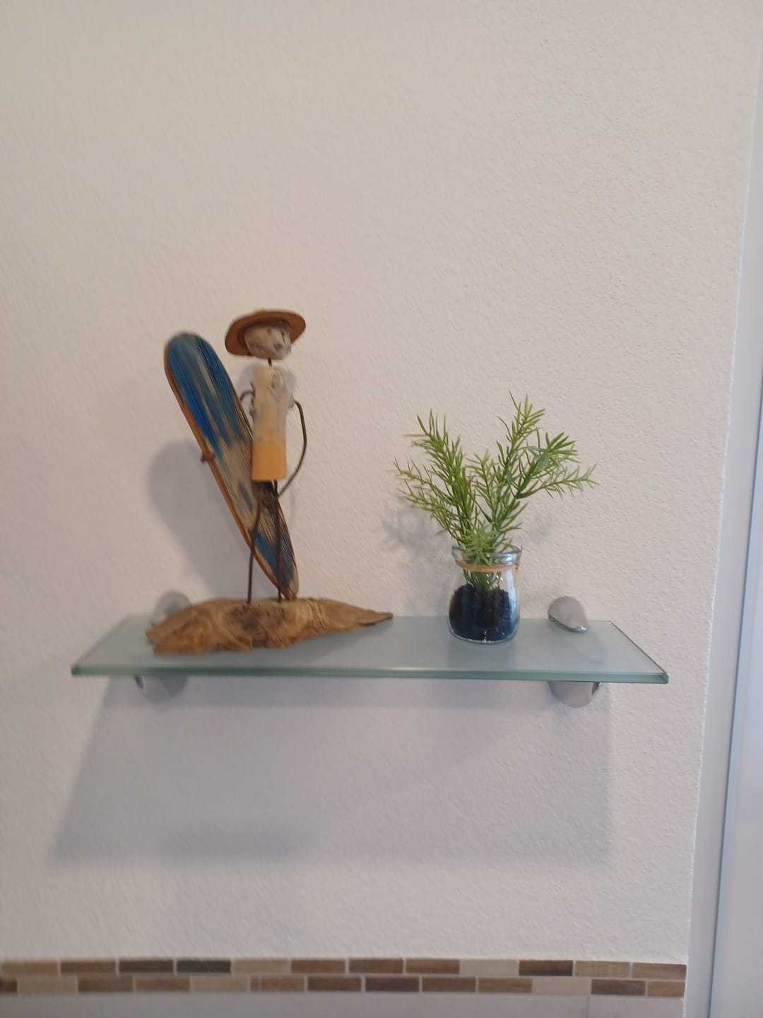 Customer photo review of Glasregal Badezimmer Satiniertes Glas 8mm – CORA Chrom