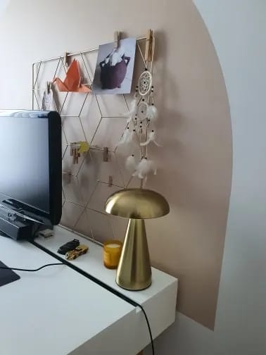 Customer photo review of Copper Table Lamp for Nightstand, Dome Shade, 23 cm
