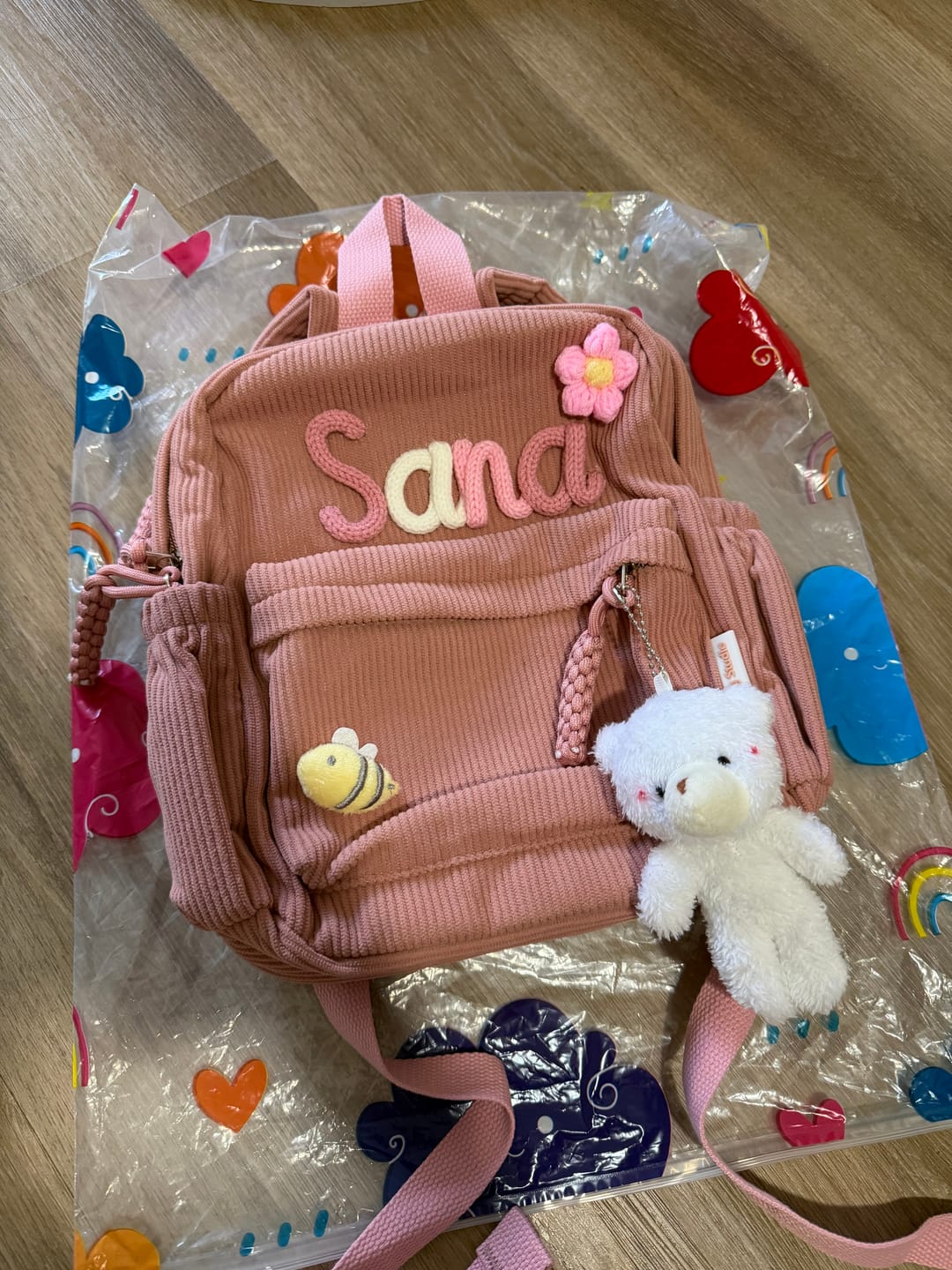 Customer photo review of K&C - Personalized Knitted Backpack