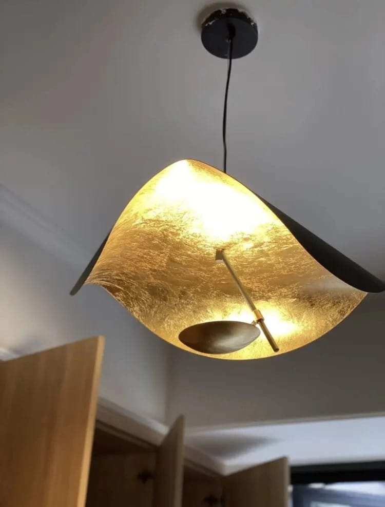 Customer photo review of Gold Leaf Ceiling Light for Bedroom, 40 to 80 cm, Three Tones
