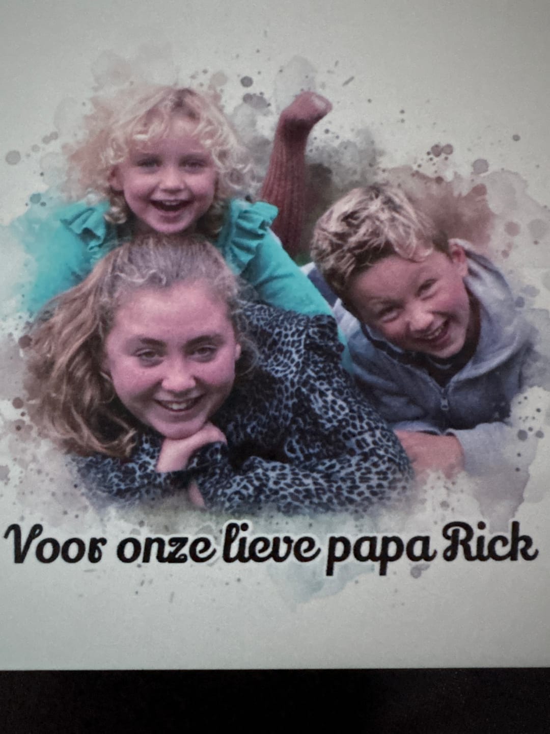 Customer photo review of Aquarel Portret op Tegel - Upload je eigen foto