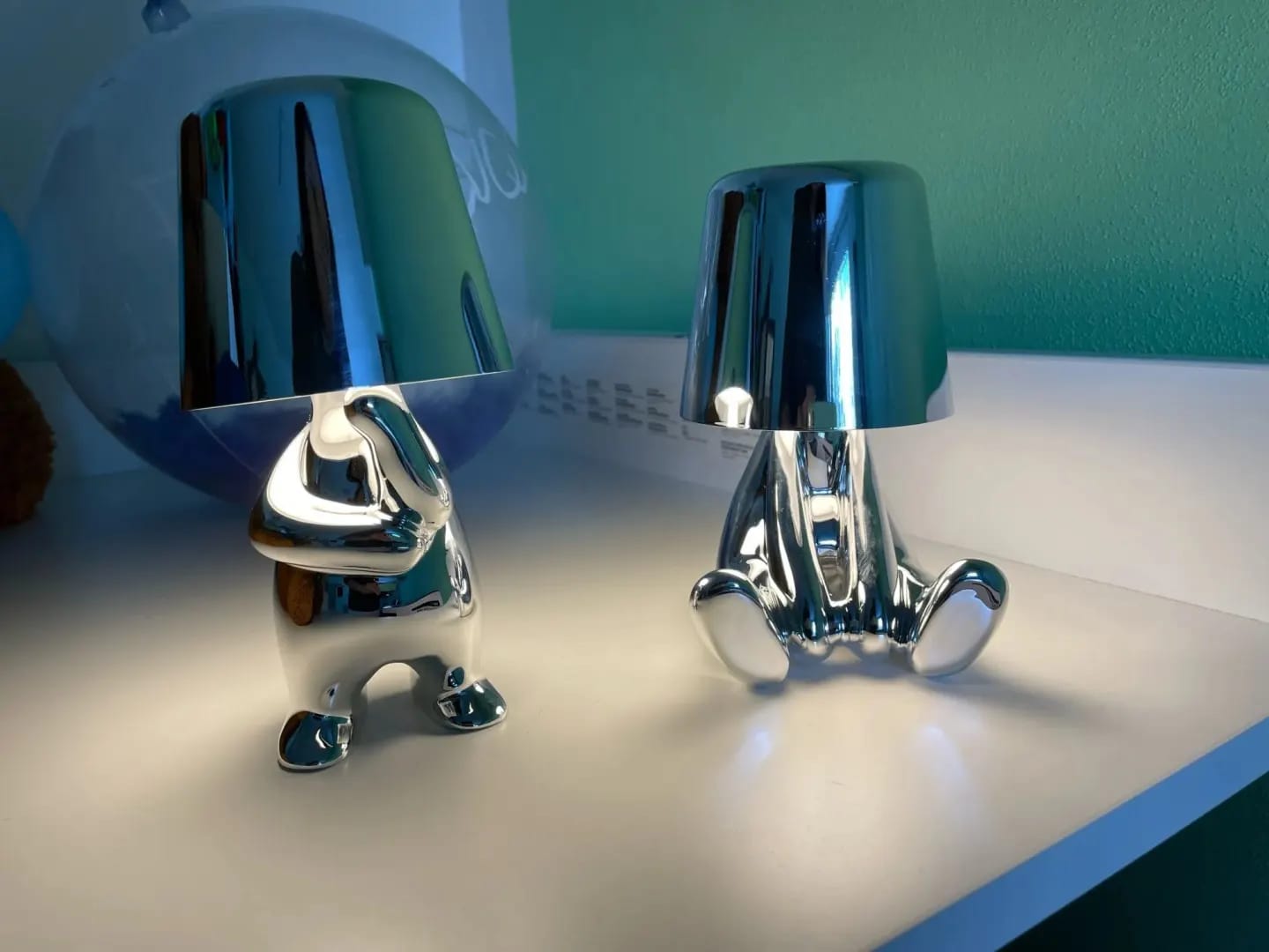 Customer photo review of Figurine Table Lamp for Bedside, Gold, Touch Dimming, 19 cm