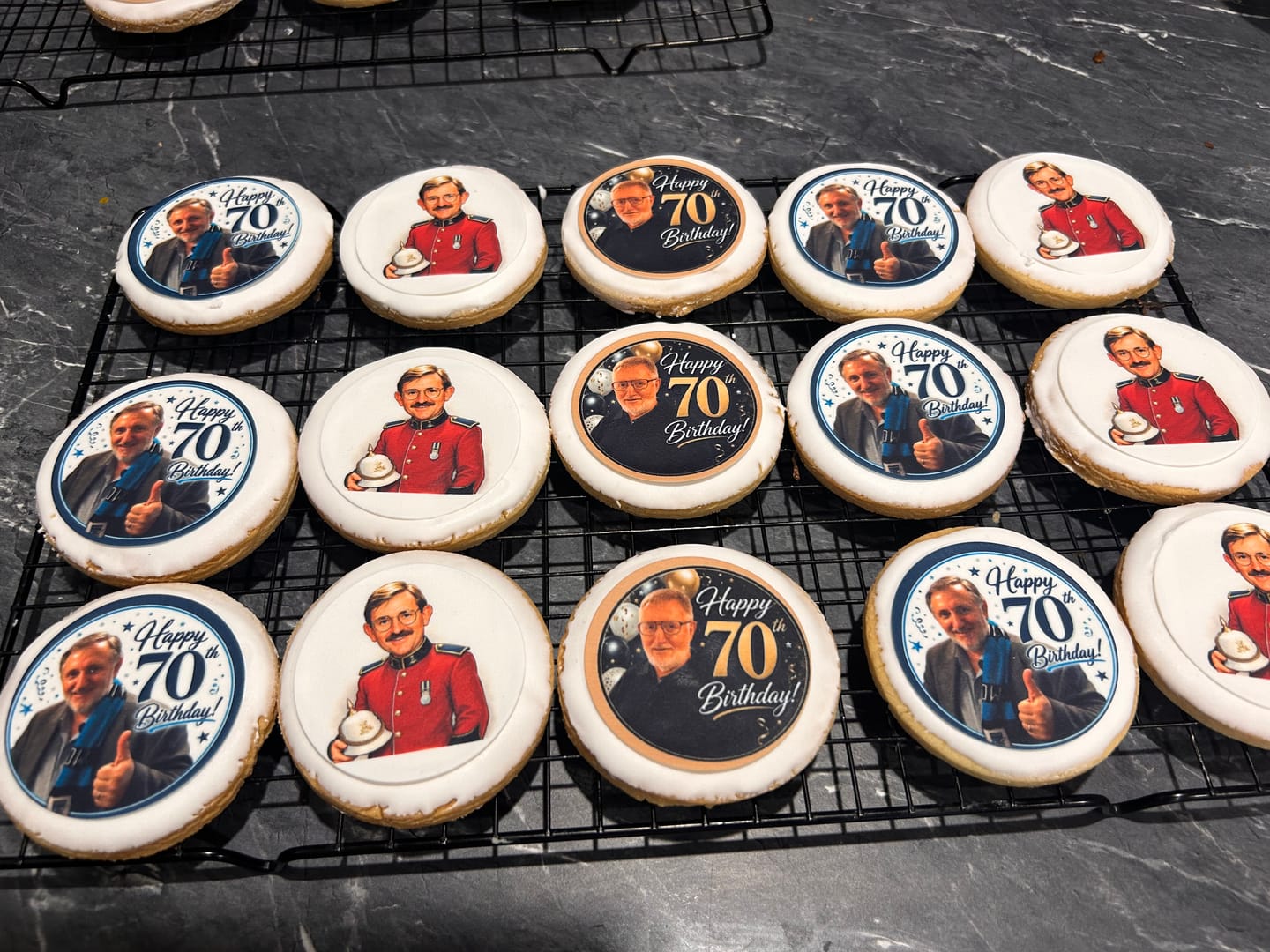 Customer photo review of 12 x 6.35 cm Round Standard Cookie Edible Icing Images
