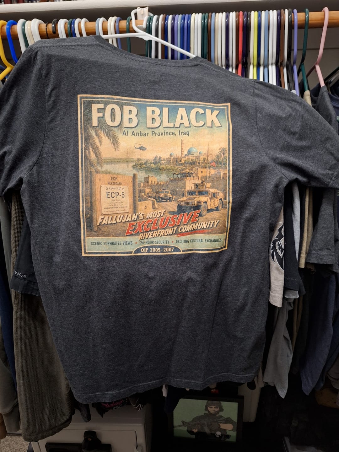 Customer photo review of FOB Black Travel (Back Print) T-Shirt