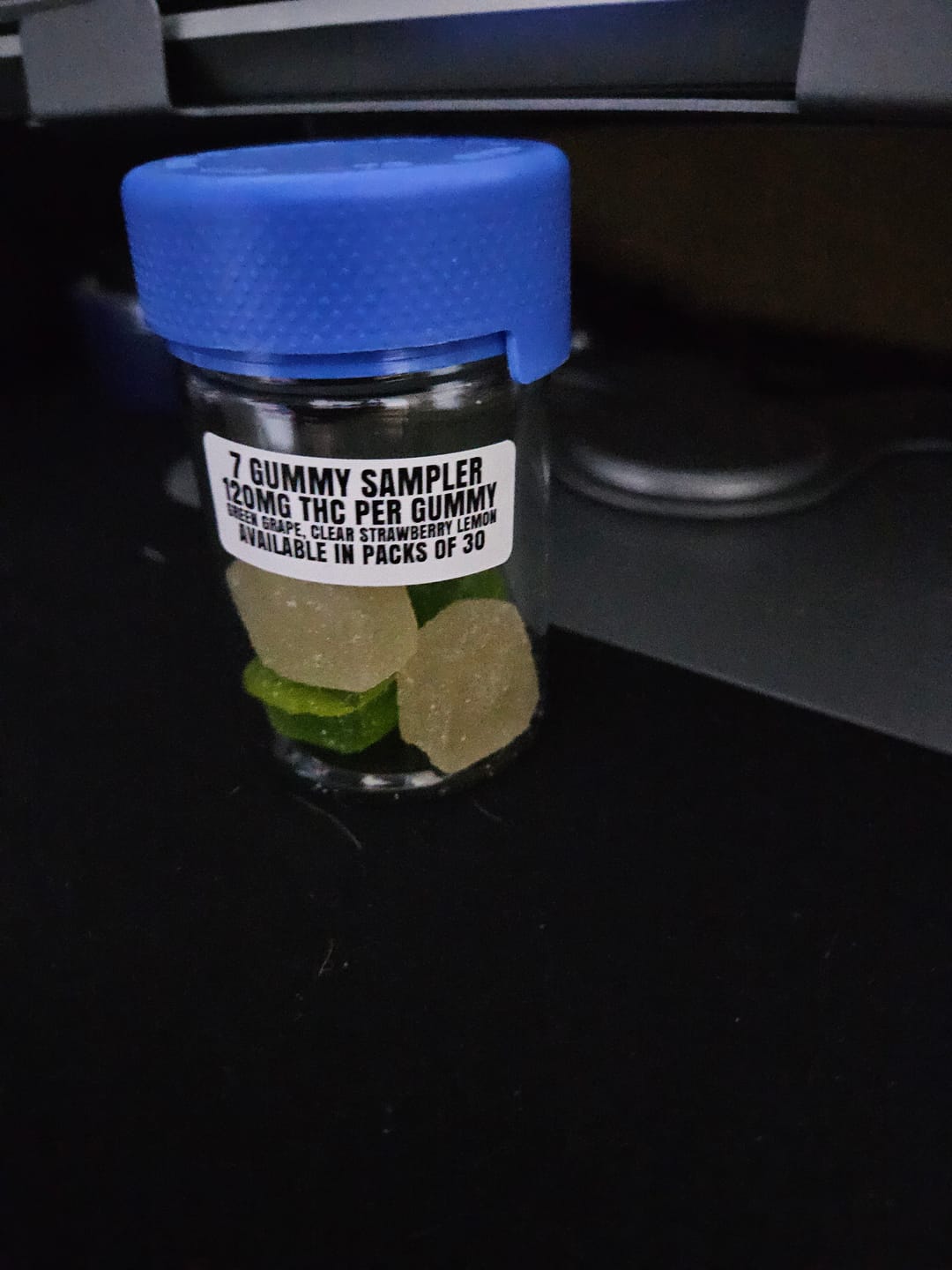 Customer photo review of Alpha 7 Gummy Sampler Jar 840mg THC