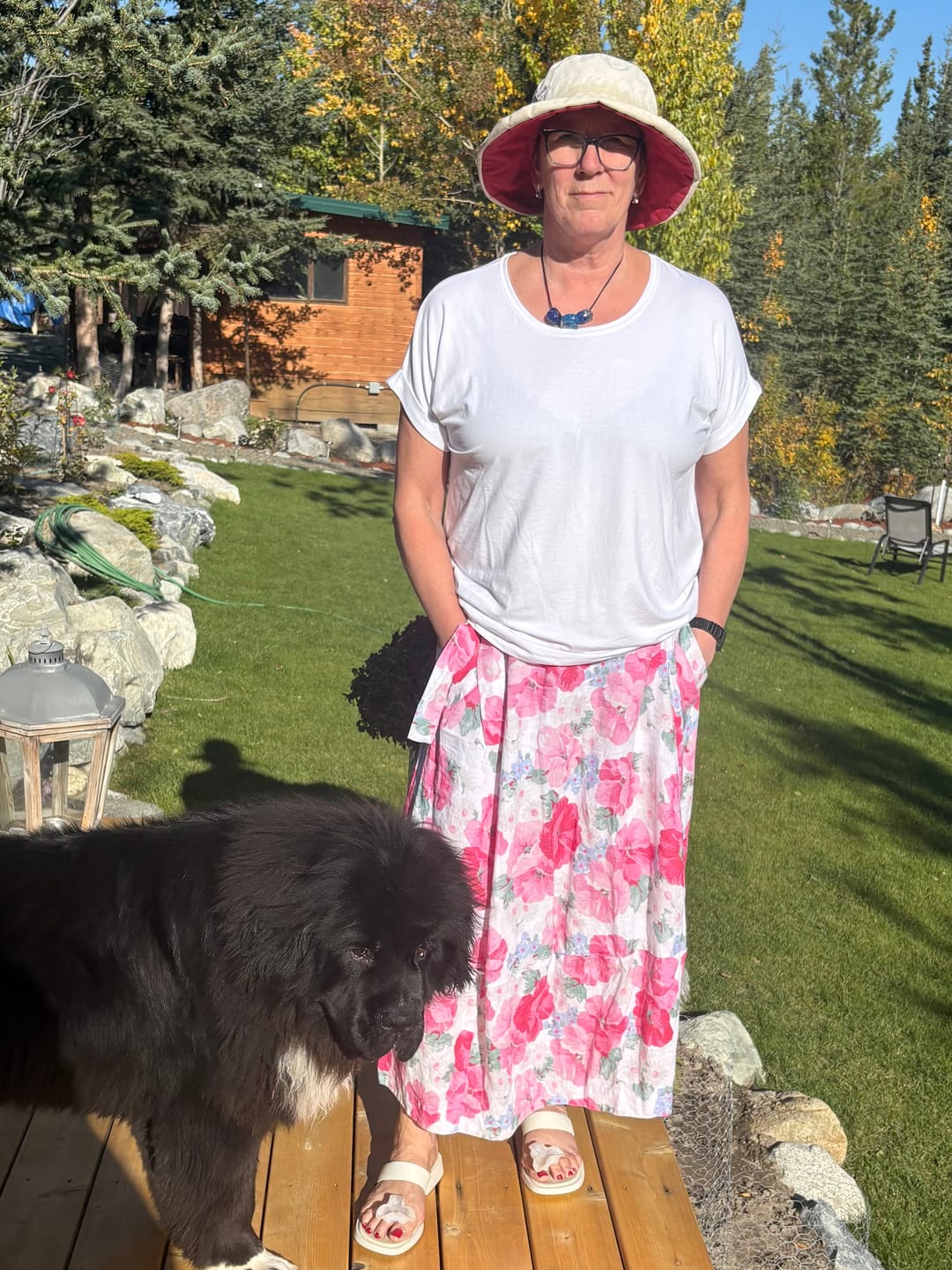 Customer photo review of Balloon Peony Blossom Linen Skirt