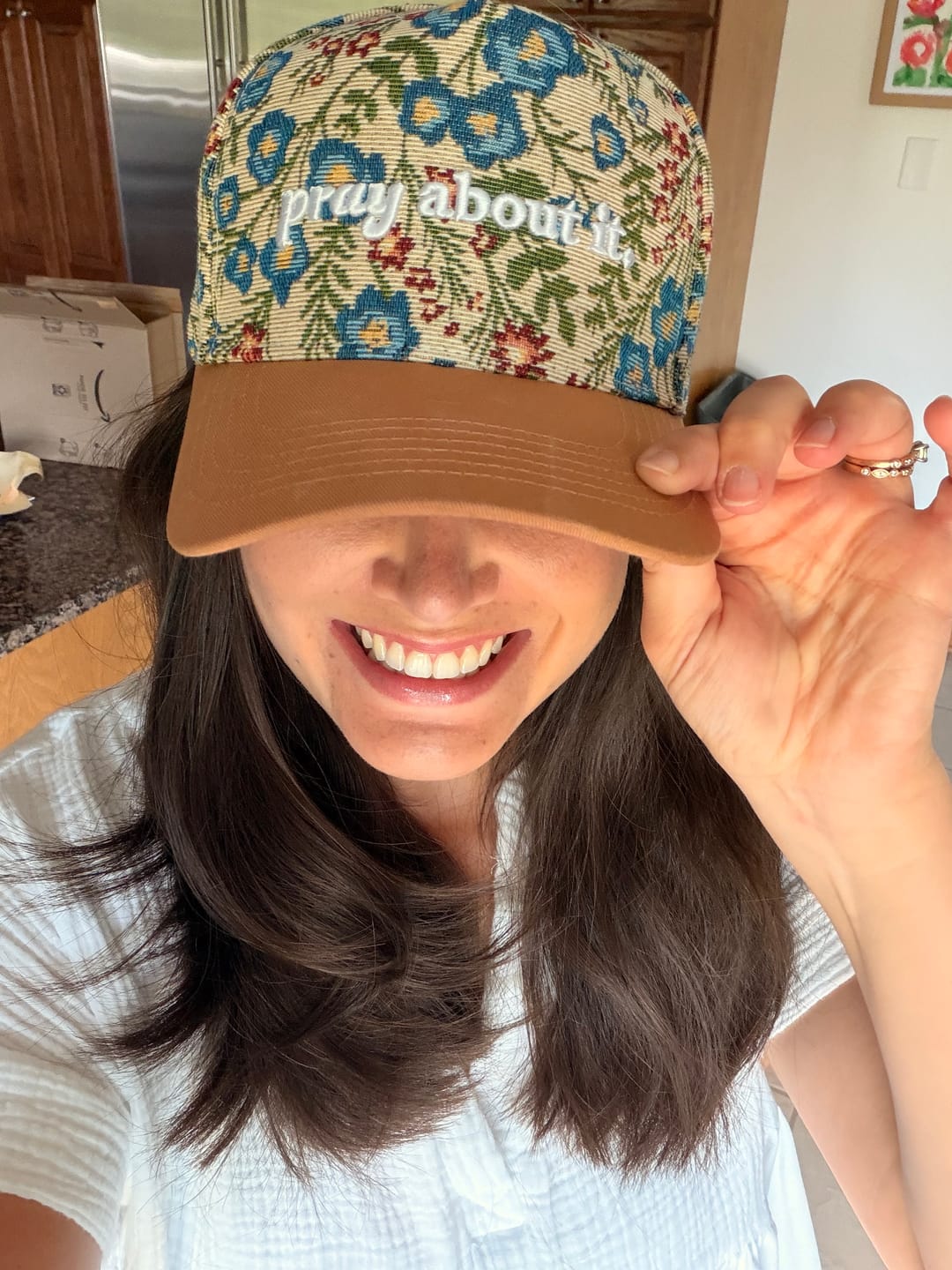 Customer photo review of Hat: Pray about it