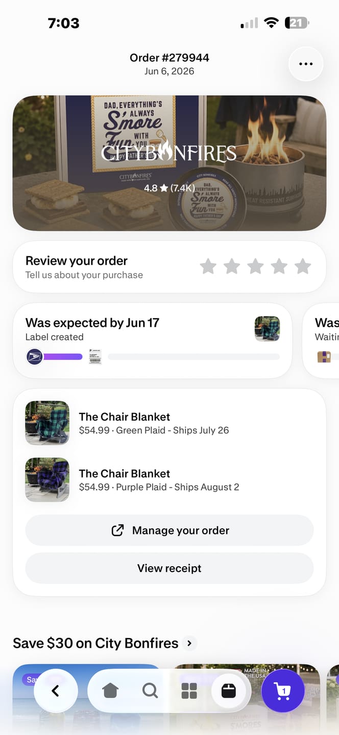 Customer photo review of The Chair Blanket