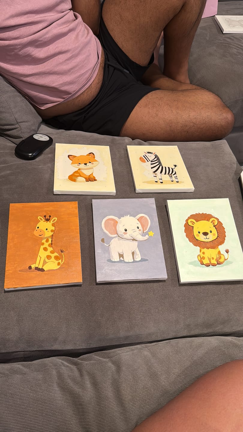 Customer photo review of 6 Mini Paintings - Safari Friends Set