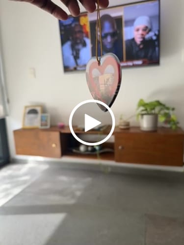 Customer video review of Engagement Ornament - Custom Map & Photo Gift Heart-shaped Ceramic Ornament
