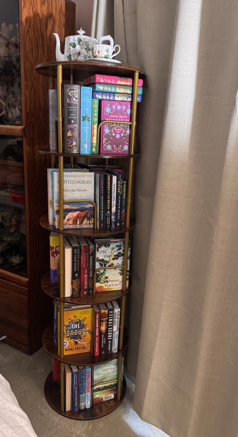Customer photo review of Flycity 3-5 Tier Rotating Bookshelf With 360° Spinning Display