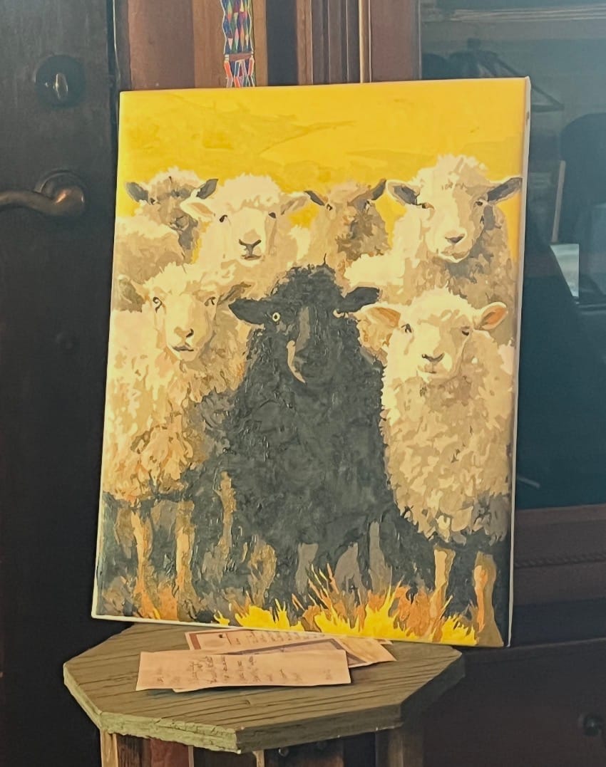 Customer photo review of Black Sheep | Paint by Number