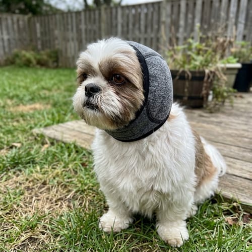 Customer photo review of Beruhigende Ohrenschützer für Hunde