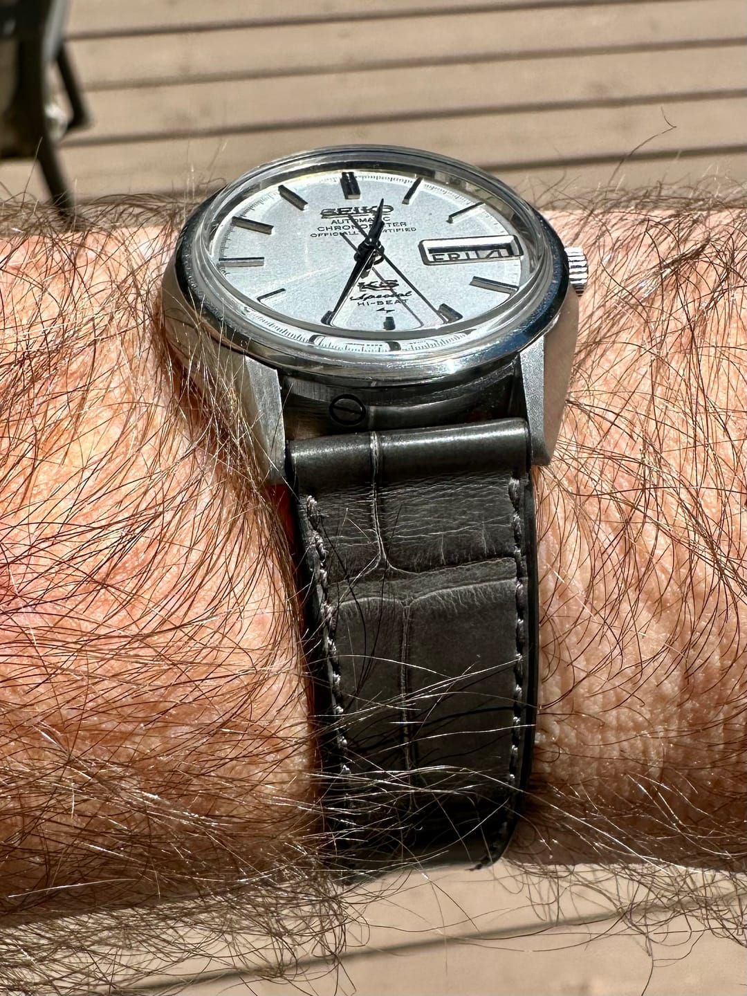 Customer photo review of Matte Graphite Alligator