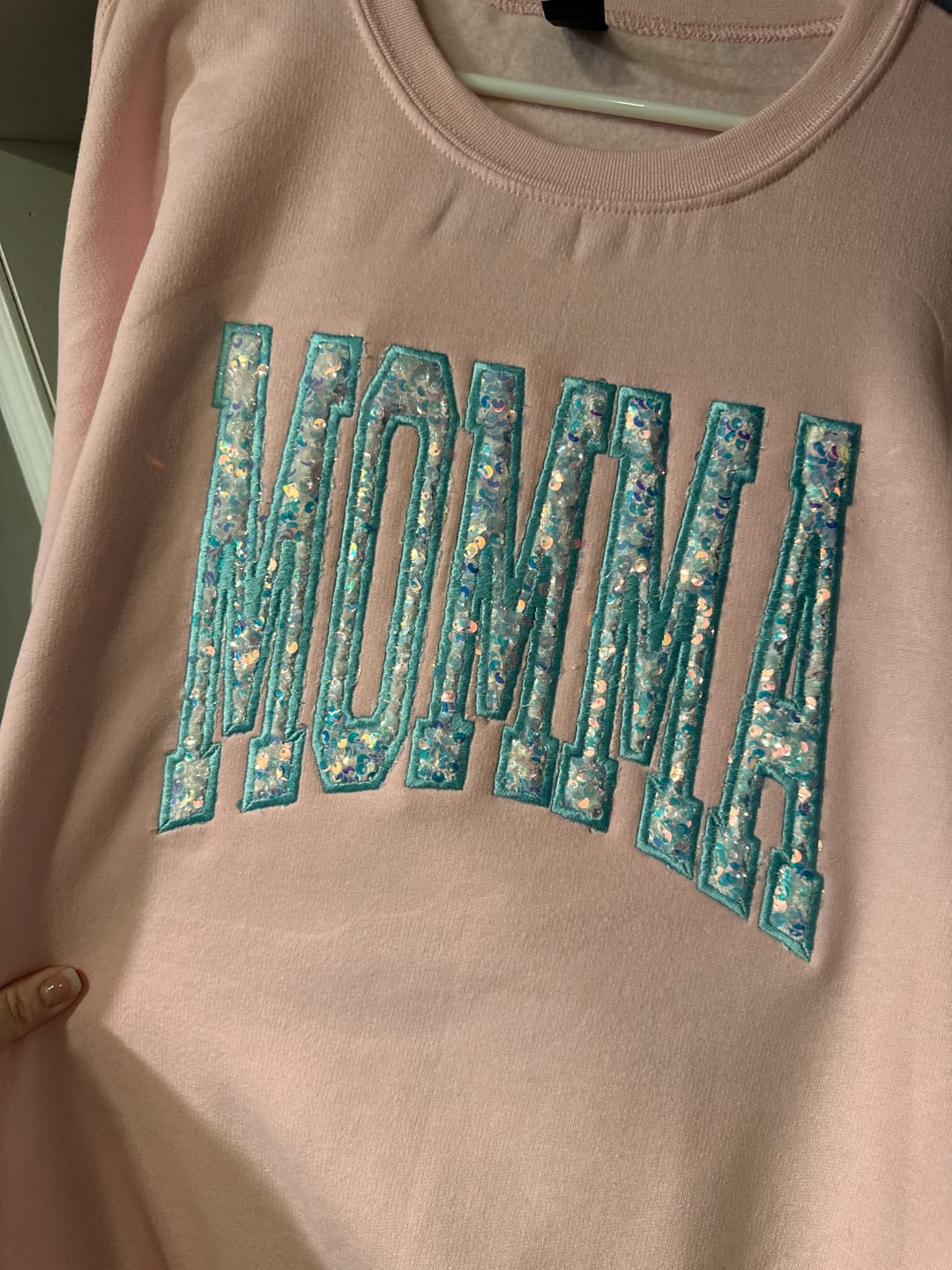 Customer photo review of White Iridescent Sequin on Velvet