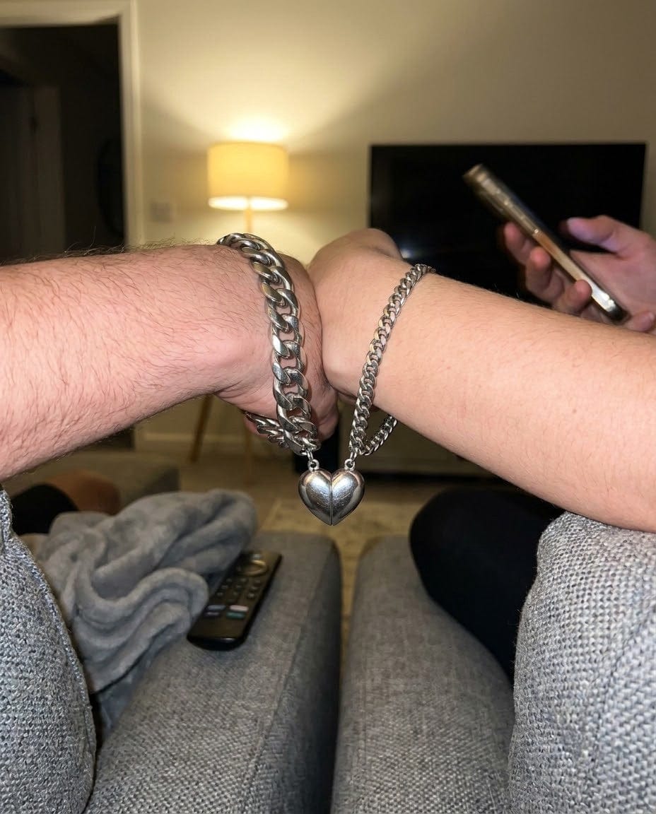 Customer photo review of Magnetic Heart Bond Matching Bracelet Set