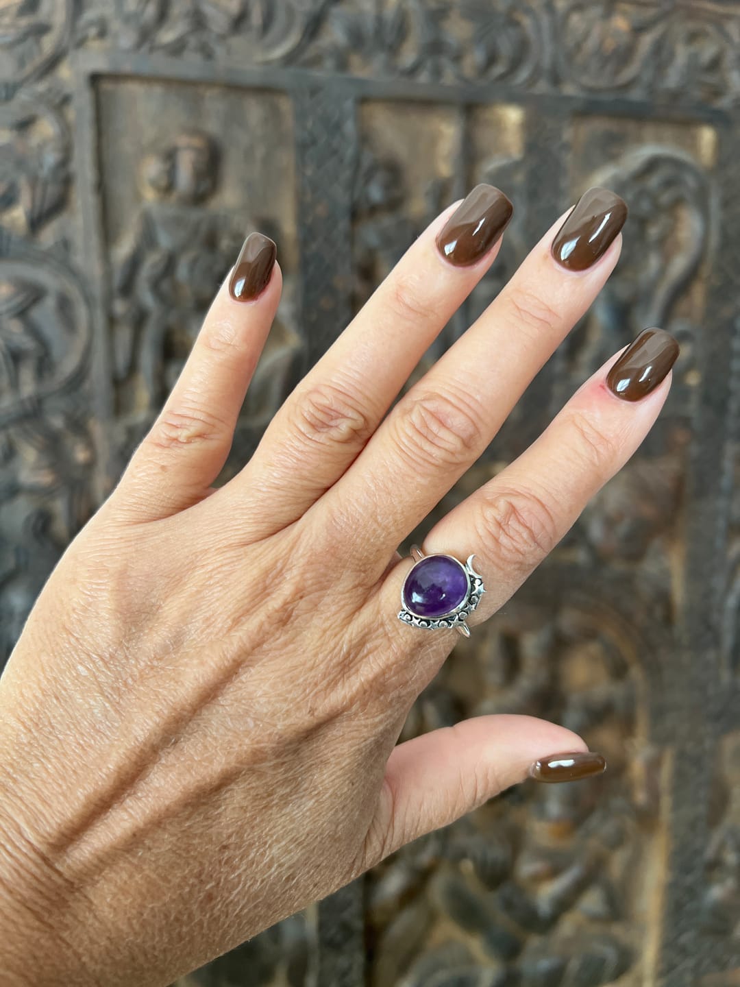 Customer photo review of Amethyst Celestial Ring