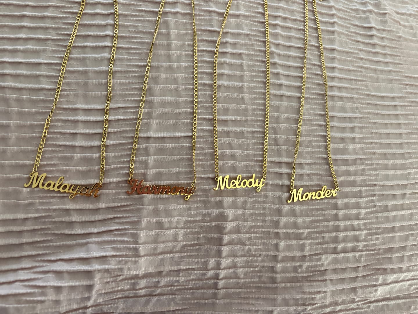 Customer photo review of Kids Custom Name Necklace w/ Cuban Chain