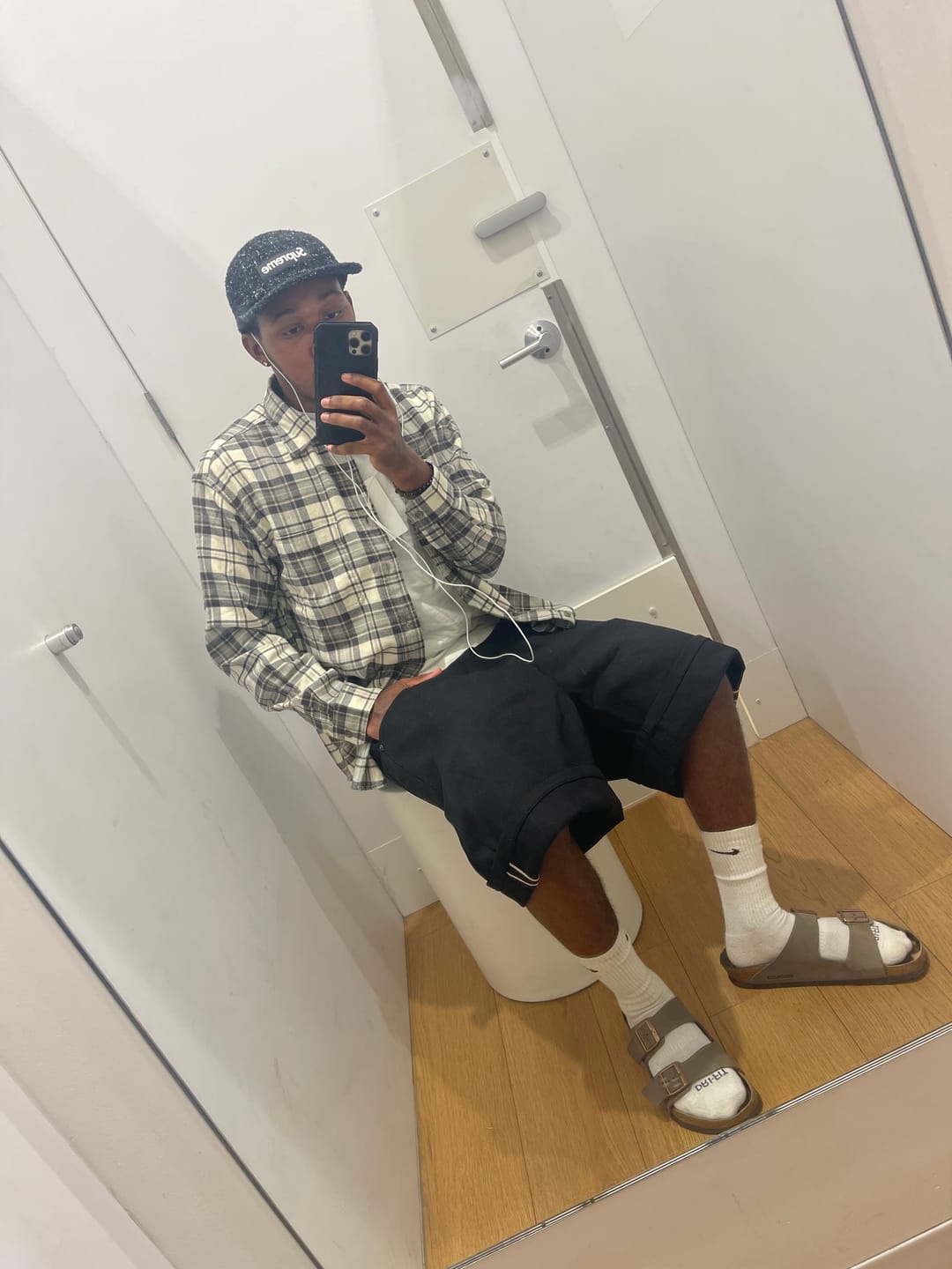 Customer photo review of Black Selvedge Jorts