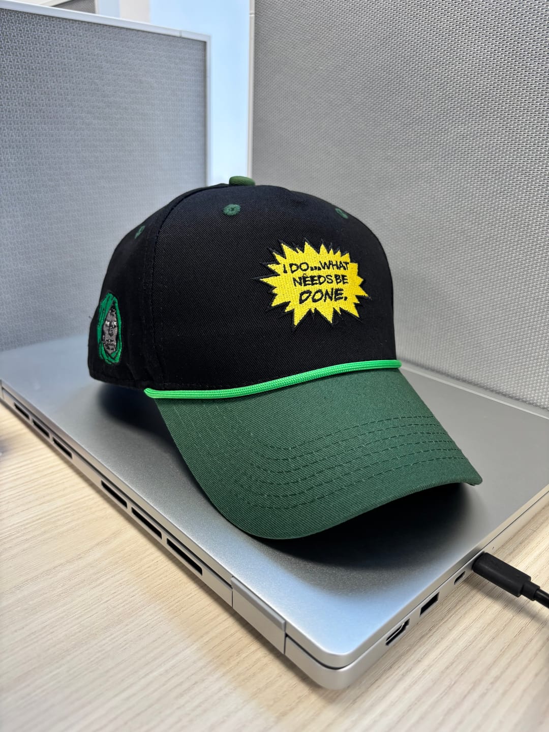 Customer photo review of Doctor Doom "What Needs Be Done" – 5-Panel Curved Brim Hat