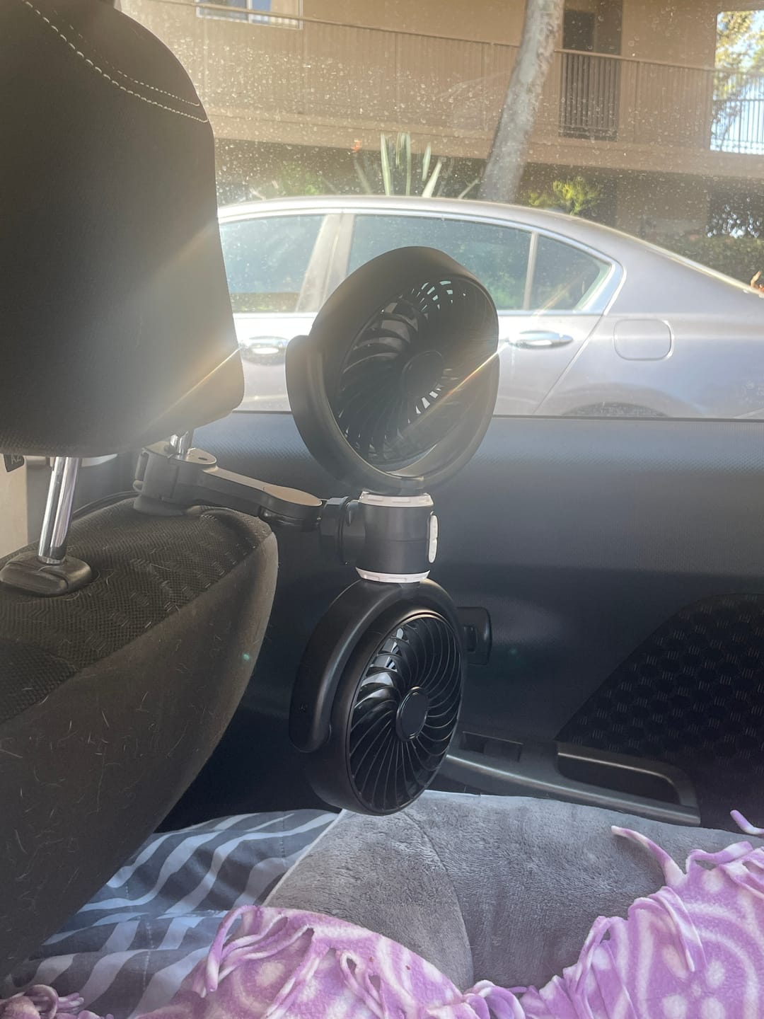 Customer photo review of NEW Adjustable Backseat Dual Cooling Fans (Compatible with USB-A plug Only)