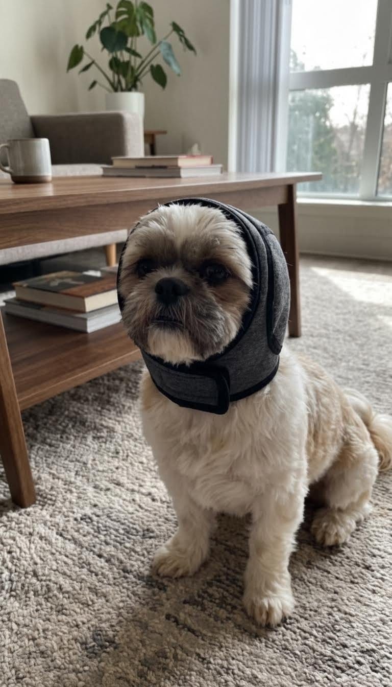 Customer photo review of Beruhigende Ohrenschützer für Hunde