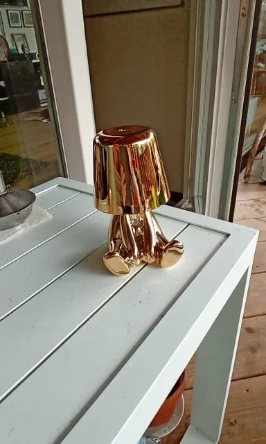 Customer photo review of Figurine Table Lamp for Bedside, Gold, Touch Dimming, 19 cm