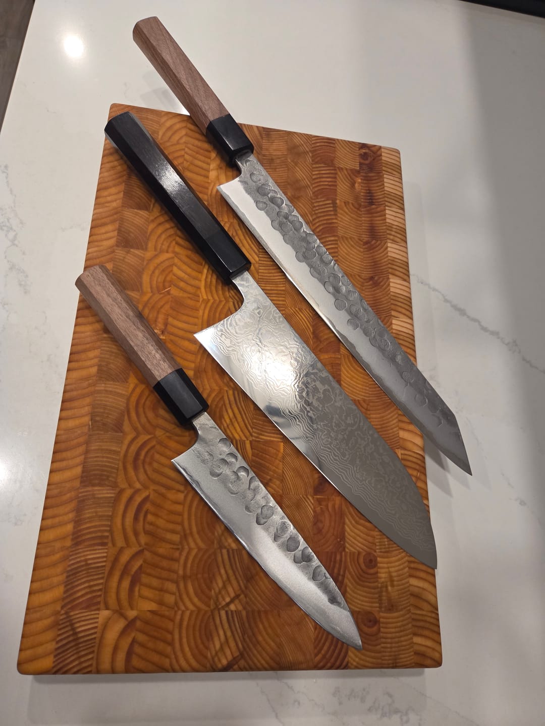 Customer photo review of Matsubara Hamono Ginsan Damascus Gyuto 210 mm
