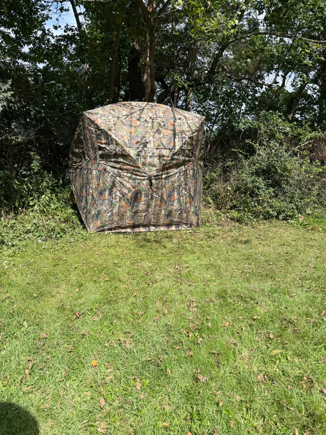 Customer photo review of VisMax See Through Blind | 270° Pop Up 3-4 Man Deer Blind | Portable Ground Blind Hunting for Sale with Hunters Comfort Design