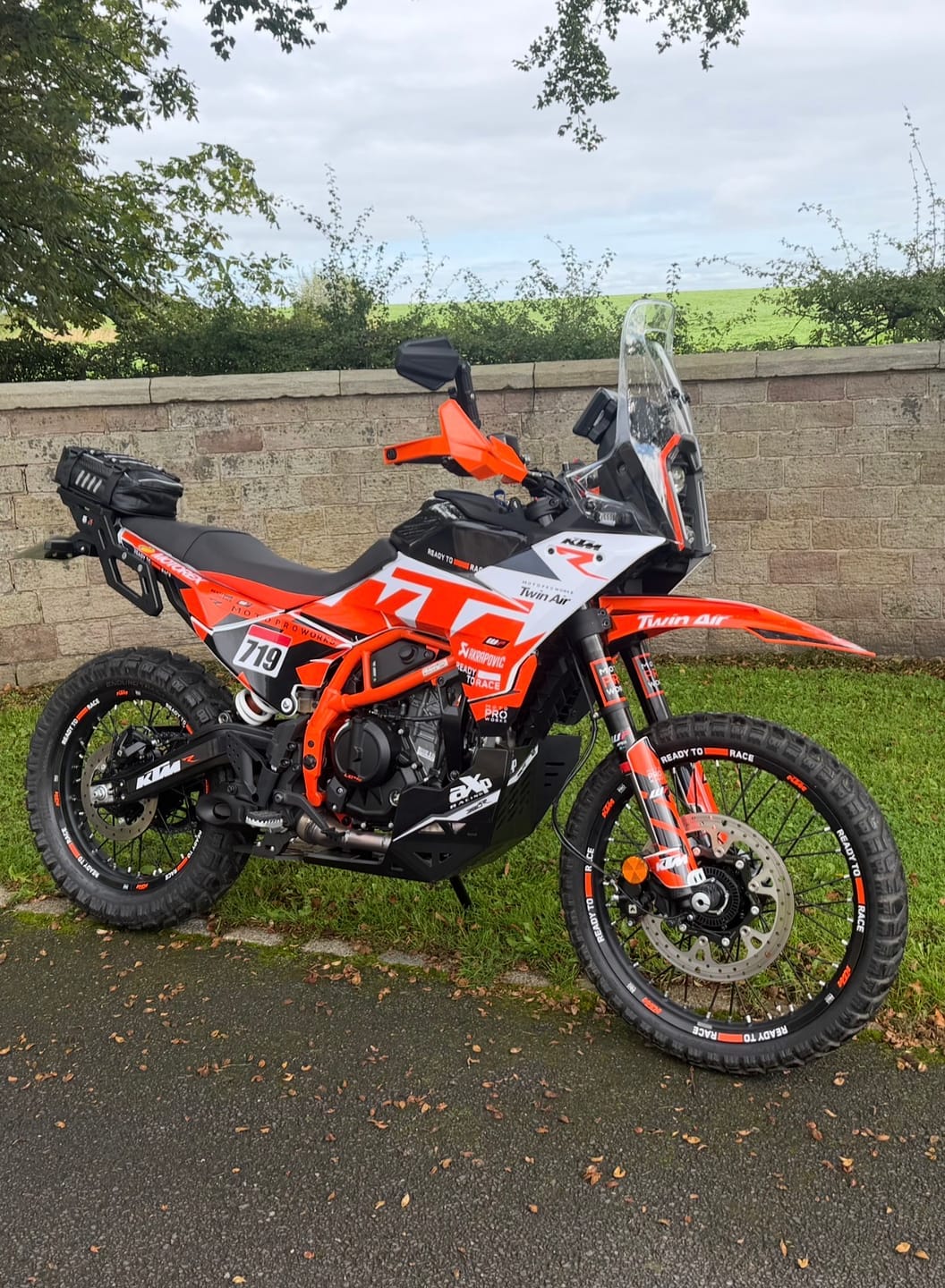 Customer photo review of KTM 390 Adventure R / X GRAPHICS - "Nomadic" (White/Blue/Orange)