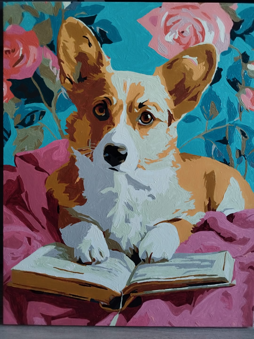 Customer photo review of Intelligent Corgi | Paint by Number