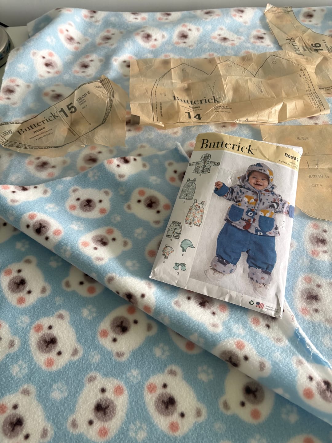 Customer photo review of Bear Faces Anti Pill Polar Fleece Fabric