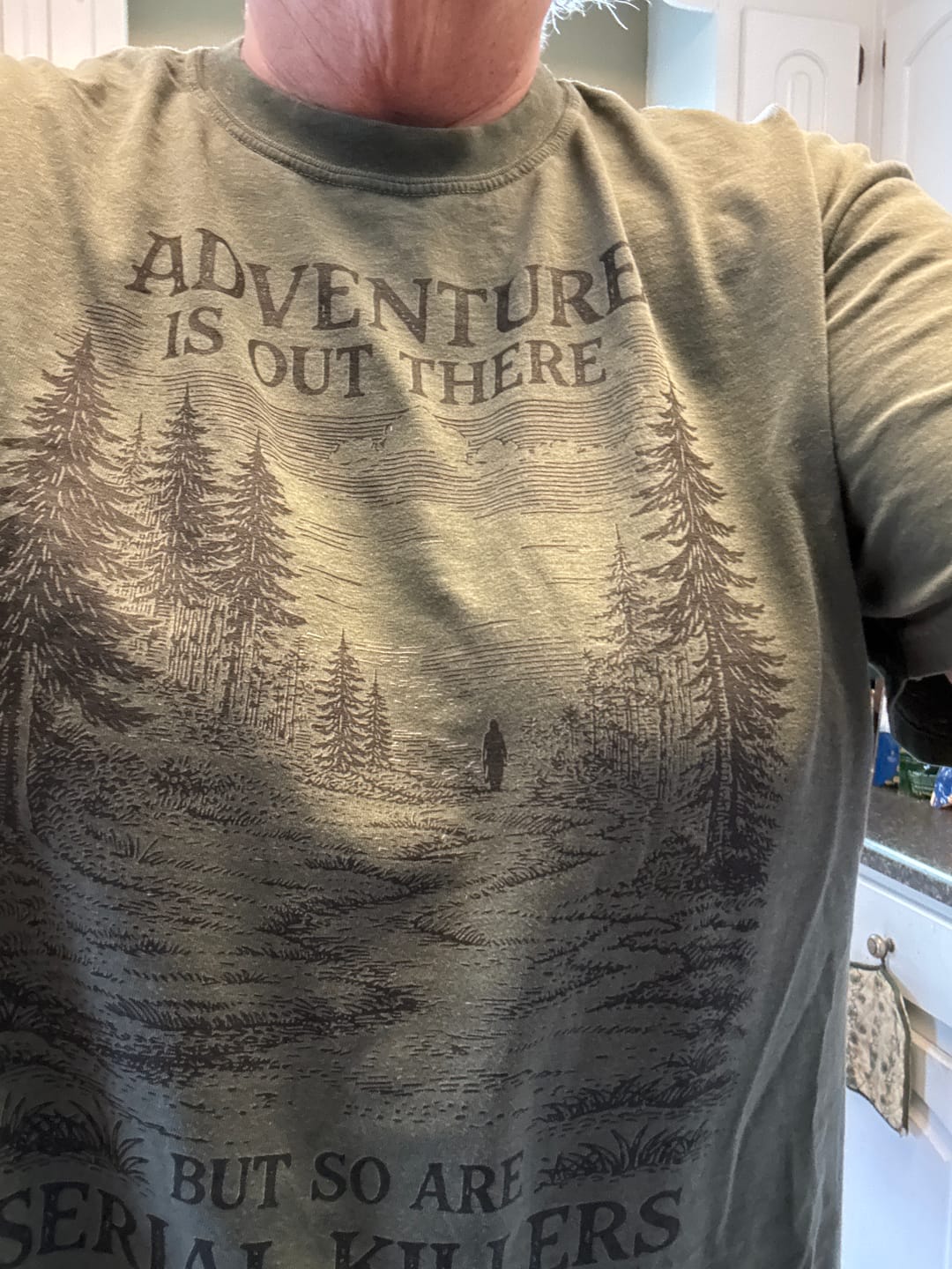Customer photo review of Adventure Is Out There T-Shirt