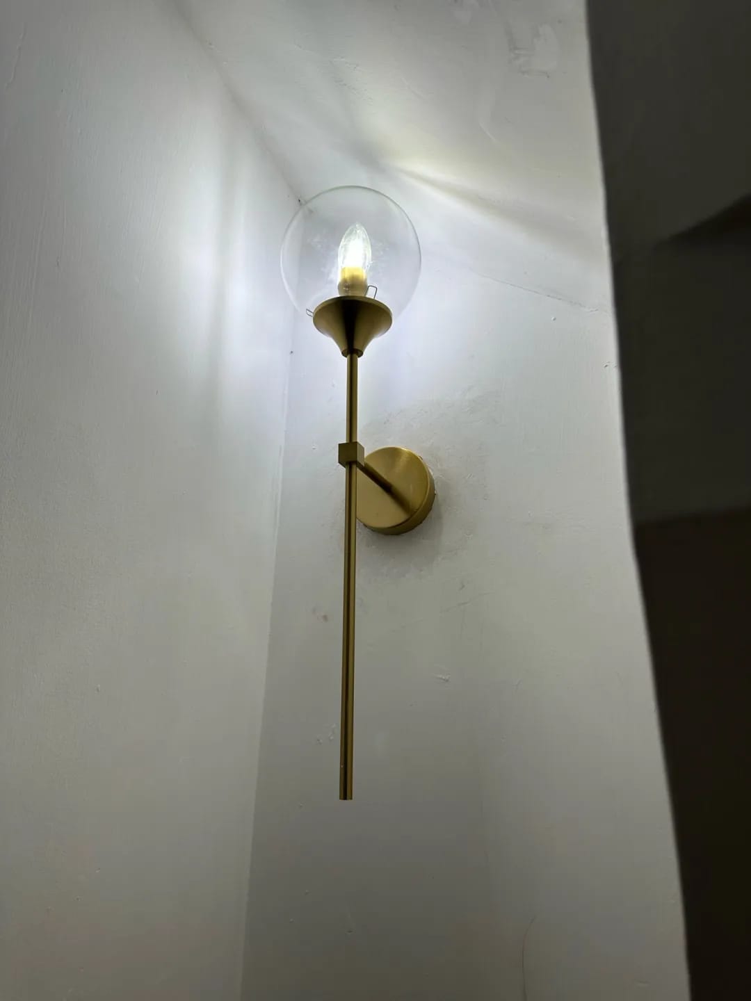 Customer photo review of Glass Wall Sconce for Hallway, Amber or Clear, 15 to 60 cm