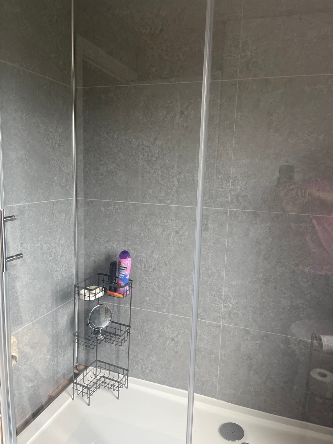 Customer photo review of 10mm Large Tile Light Concrete Matt Shower Panel 1M x 2.4M