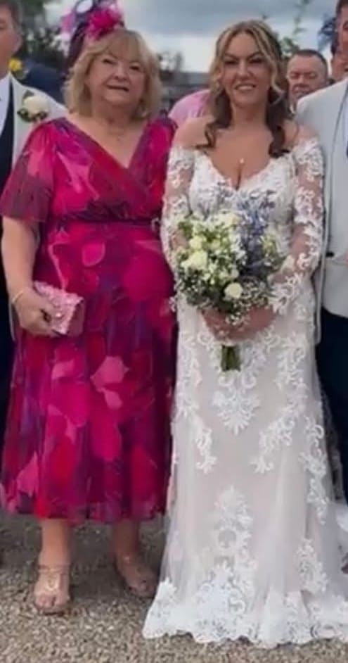 Customer photo review of Isabelle Cerise Purple Float Sleeve Maxi Dress