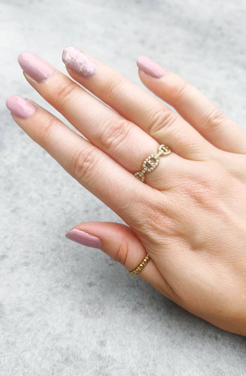 Customer photo review of Pave Flow Deluxe Ring 14K Vergoldet