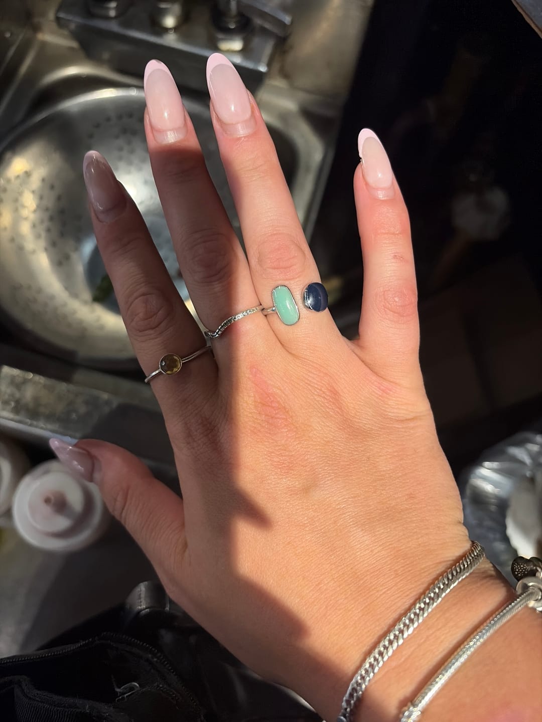 Customer photo review of Aquamarine Wrap Silver Ring
