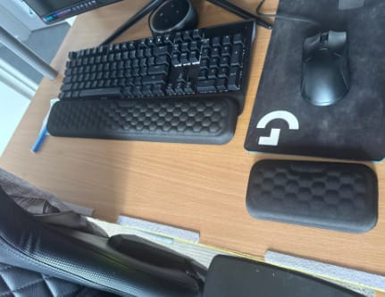 Customer photo review of Wurk Built™ Wrist Deck — The Memory-Foam Wrist Rest Set Engineered for Full-Size Keyboard & Mouse Setups