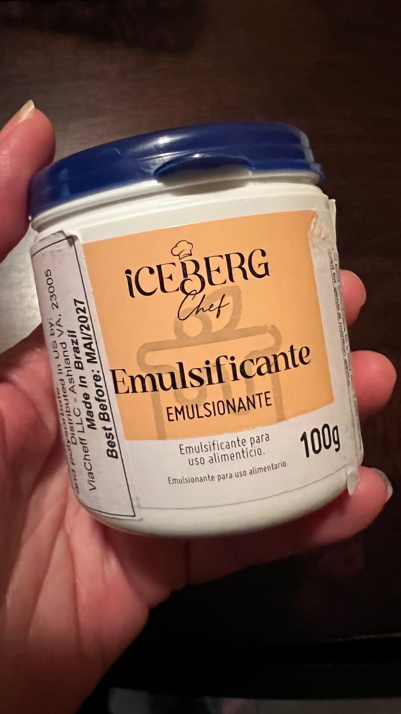 Customer photo review of Food Emulsifier (Emulsificante Alimentar) 100g Jar