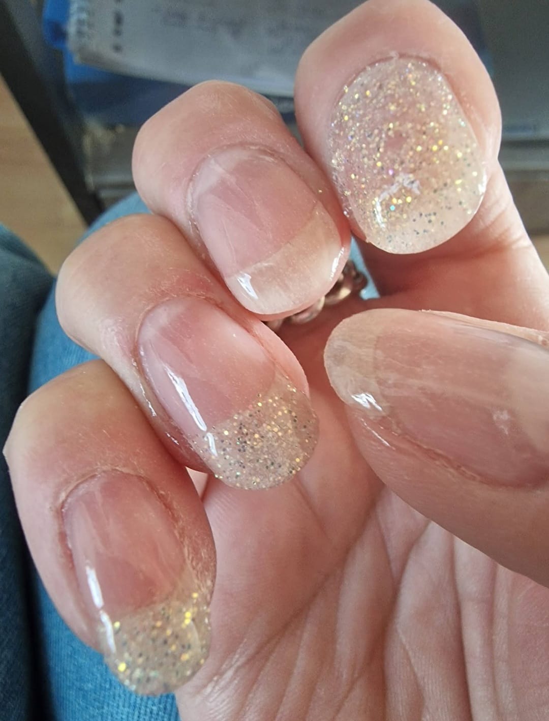Customer photo review of Crystal Clear Dipping Powder