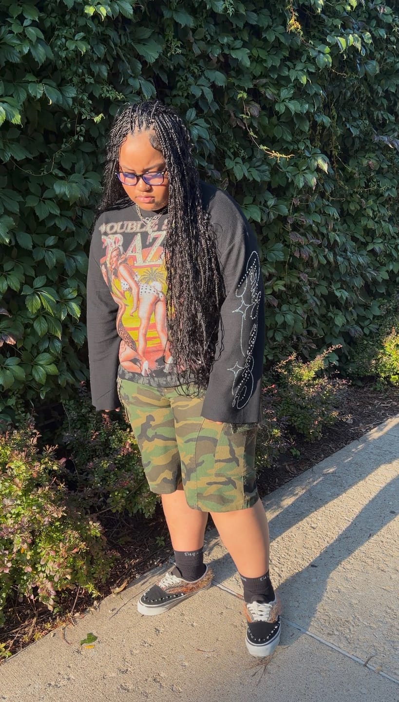 Customer photo review of Rhinestone Pin Up Waffle L/S-671